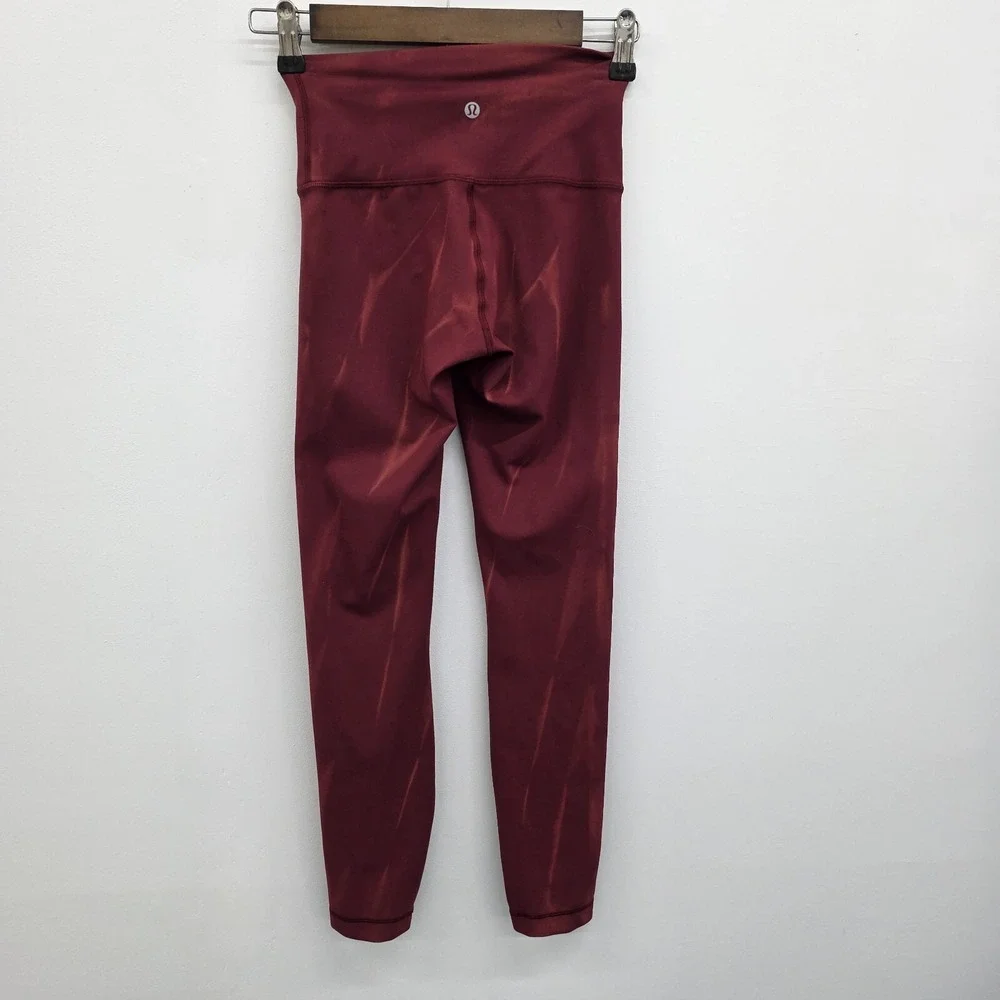 Lululemon Wunder Train Womens 2 Burgundy High Rise Leggings‎ Everlux Yoga Pants